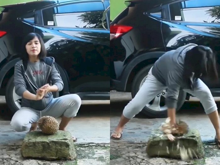 Aksi Pesilat Chintya Candranaya Belah Durian dengan Sekali Tinju, Netizen: Greget!