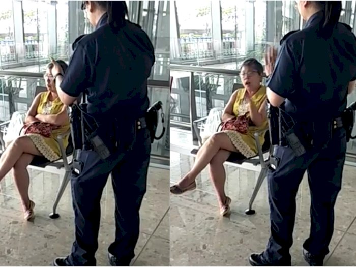 Wanita Ini Malah Ngamuk Saat Diingatkan Polisi agar Tak Makan di Food Court Bandara