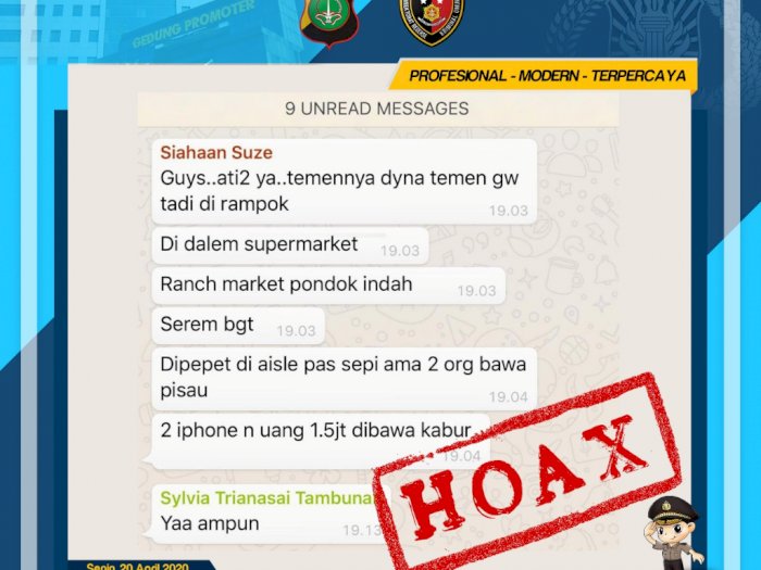 Viral Pesan Berantai Begal di Pondok Indah, Polda Metro: Hoax!