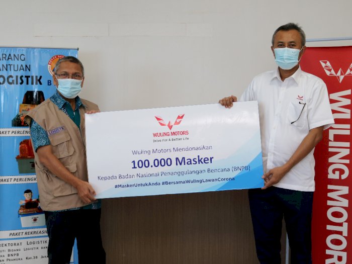 Wuling Motors Donasikan 100 Ribu Masker Non Medis Lewat BNPB