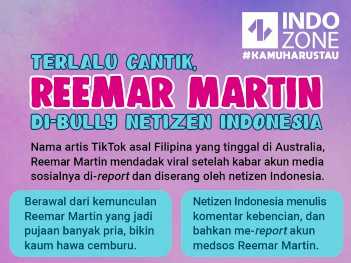 Terlalu Cantik, Reemar Martin Di-bully Netizen Indonesia