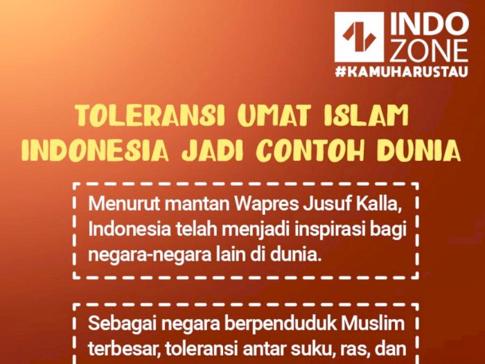 Toleransi Umat Islam Indonesia Jadi Contoh Dunia