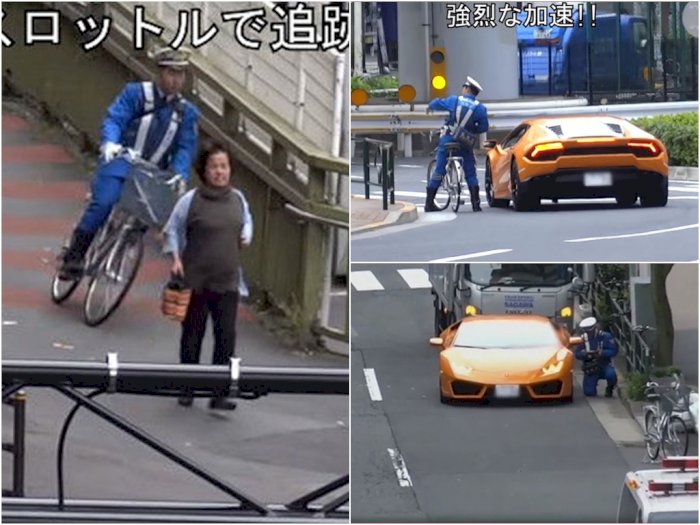Hebatnya Polisi Jepang Kejar Mobil Lamborghini Yang Langgar Aturan Pakai Sepeda