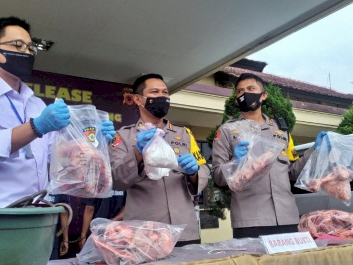 Polresta Bandung Amankan 4 Pelaku Pengedar Daging Babi Menyerupai Daging Sapi