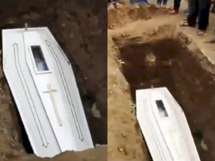 Jenazah di Dalam Peti Ini Mendadak Bergerak saat Hendak Dikubur, Videonya Bikin Geger