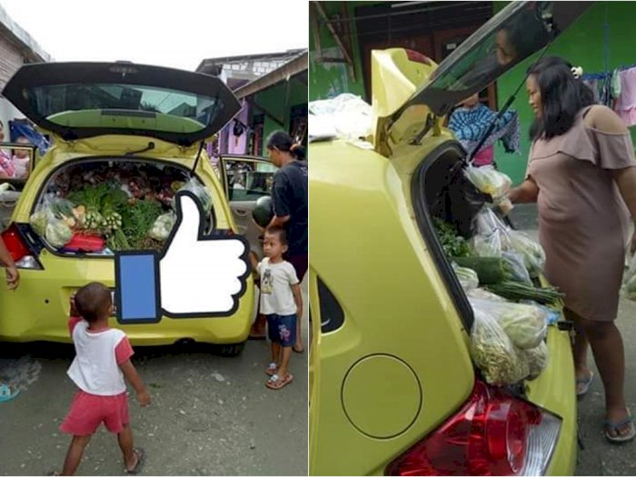 Bukan Pakai Gerobak, Tukang Sayur di Papua Justru Pakai Honda Brio untuk Jualan Sayur