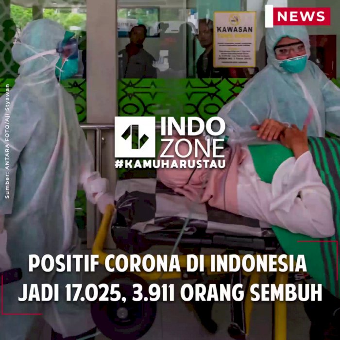 Positif  Corona di Indonesia Jadi 17.025, 3.911 Orang Sembuh