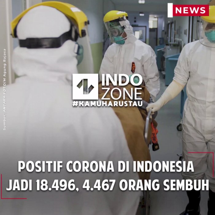 Positif Corona di Indonesia Jadi 18.496, 4.467 Orang Sembuh