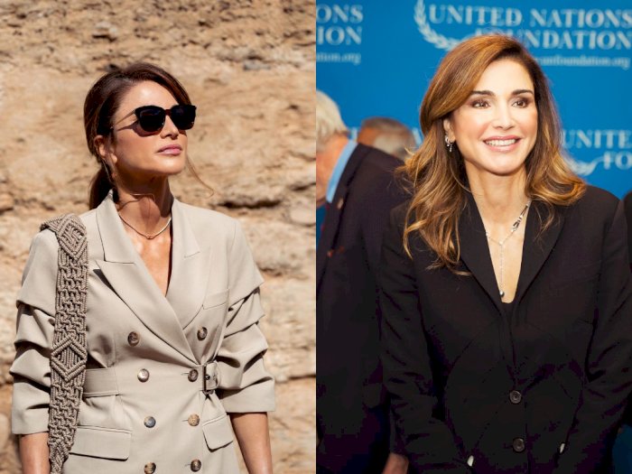Yuk Intip Gaya Rambut Ikal Sepunggung ala Ratu  Rania