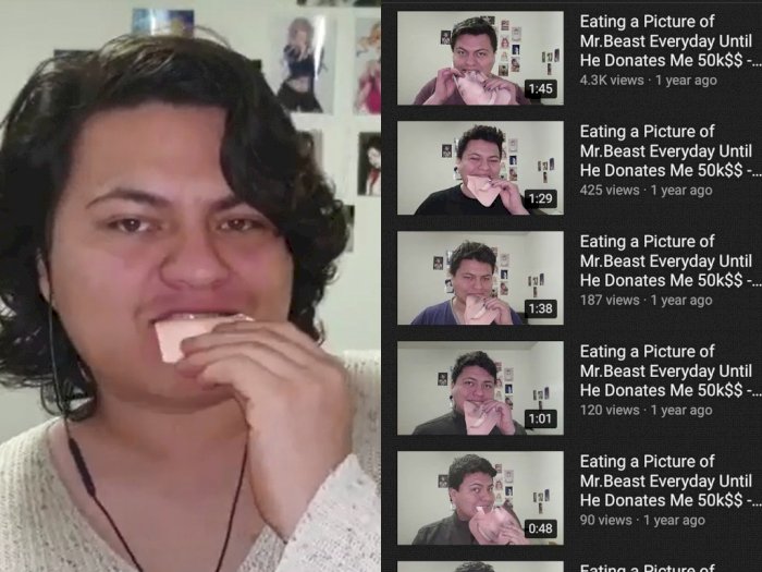 Selama 464 Hari, Pria Ini Makan Foto YouTuber Demi Dapatkan Sumbangan Uang