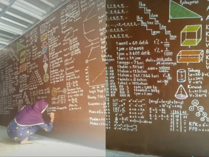 Viral Guru Matematika Hiasi Dinding Rumah Dengan Coretan Rumus Indozone Id