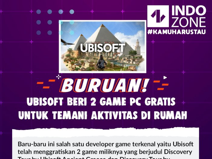 Buruan! Ubisoft Beri 2 Game PC Gratis untuk Temani Aktivitas di Rumah