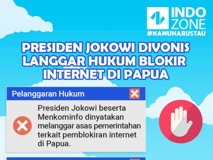 Presiden Jokowi Divonis Langgar Hukum Blokir Internet di Papua