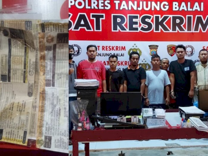 7 Tersangka Sindikat STNK Palsu Ditangkap Polres Tanjung Balai, Cetak STNK Pakai Alat Scan
