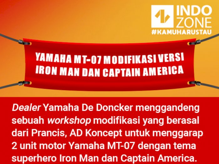 Yamaha MT-07 Modifikasi Versi Iron Man dan Captain America