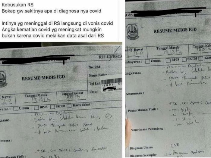 Keluarga Pasien Ngamuk Protes Diagnosis CVD, Salah Kira Sama dengan Covid-19