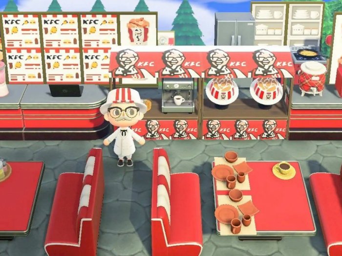 KFC Buat Restoran Sendiri di Animal Crossing, Bagikan Bucket Ayam Gratis!