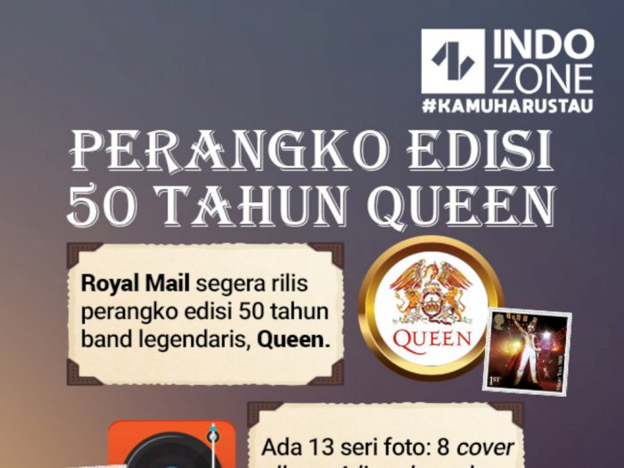 Perangko Edisi 50 Tahun Queen