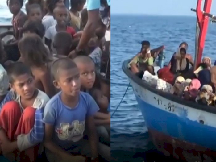 Detik-detik Pengungsi Rohingya Diselamatkan, Kelaparan Berminggu-minggu Terapung di Laut