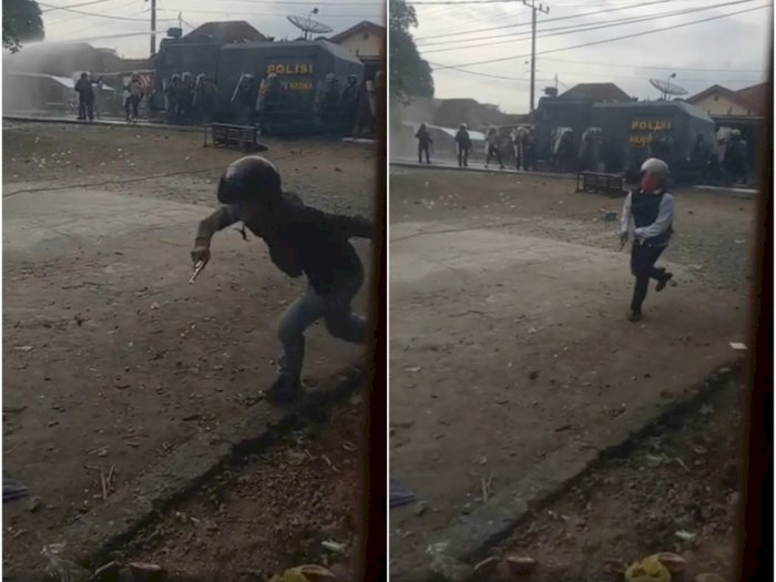 Video: Penampakan Dua Pria Memegang Pistol Berlarian Saat Kerusuhan di Madina