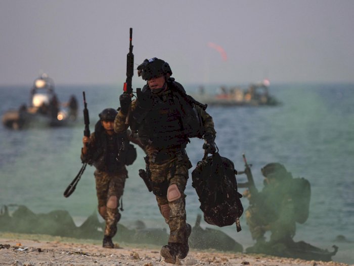 FOTO: Mengintip Latihan Perang Kopaska di Kepulauan Seribu