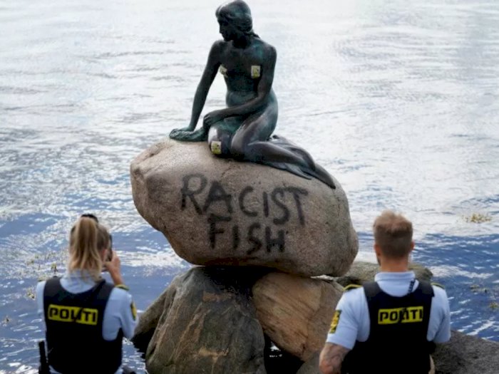 Lagi, Patung Little Mermaid di Denmark Kena Coretan
