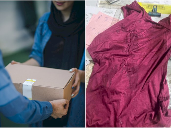 Hii Jorok! Customer Ini Dapat Paket Baju Basah dan Bau Hasil Pelampiasan Nafsu Kurir