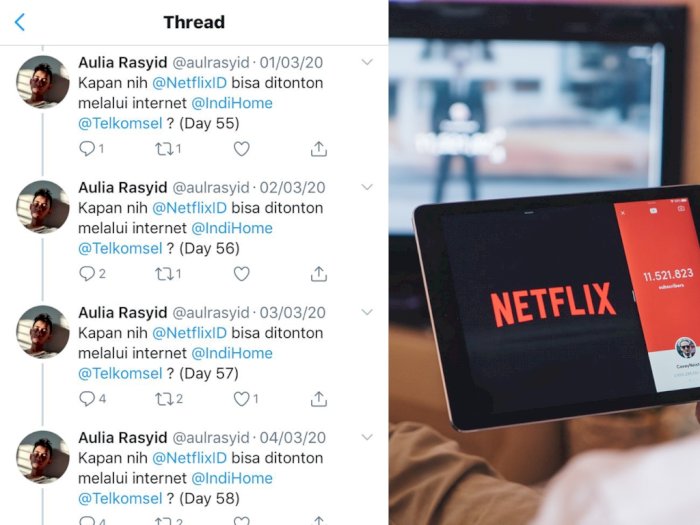 90 Hari Berturut-turut Tanya Kapan Netflix Bisa Diakses, Netizen Ini Mendadak Viral