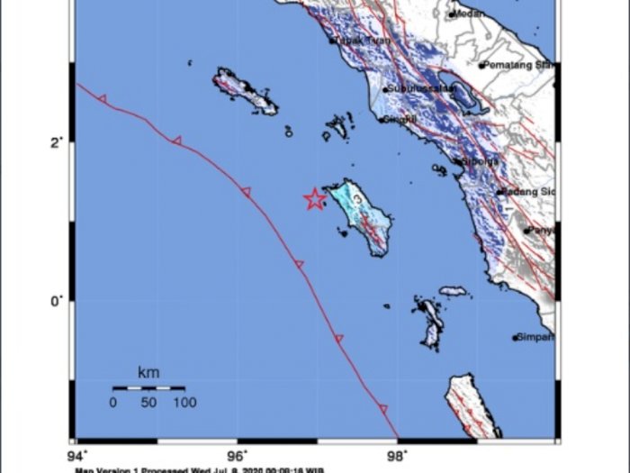 Gempa Magnitudo 5,0 Guncang Nias, BMKG Minta Warga Tetap Tenang