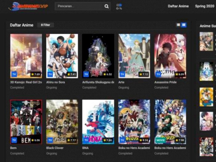 Daftar Situs Download dan Nonton Anime Sub Indo Terlengkap Kualitas HD |  