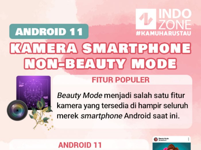 OS Android 11, Kamera Smartphone Non-Beauty Mode