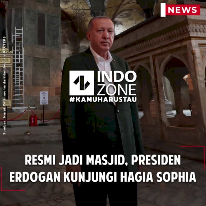 Resmi Jadi Masjid, Presiden Erdogan Kunjungi Hagia Sophia