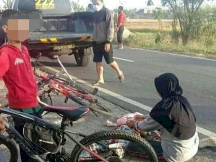 Kasihan, Bocah Perempuan Ini Tewas Ditabrak Truk saat Bersepeda dengan Keluarganya