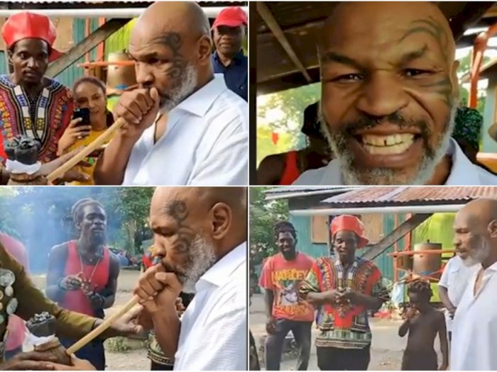 Sampai Batuk-batuk, Begini Gaya Legenda Tinju Mike Tyson Isap Ganja Bersama Para Rastafari