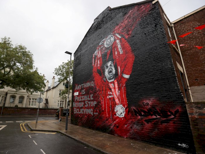 FOTO: Kota Liverpool Dipenuhi Mural Setelah The Reds Juara Liga Inggris
