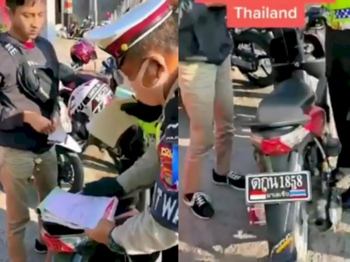 Viral Video Motor Plat Thailand Terjaring Razia, Polisinya Ngomong Bahasa Thailand