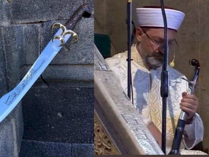 Khatib Bawa Pedang saat Salat Jumat Perdana di Masjid Hagia Sophia Turki, Inilah Maknanya