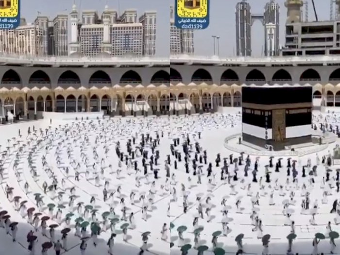 Pertama dalam Sejarah, Tawaf di Masjidil Haram Terapkan Physical Distancing