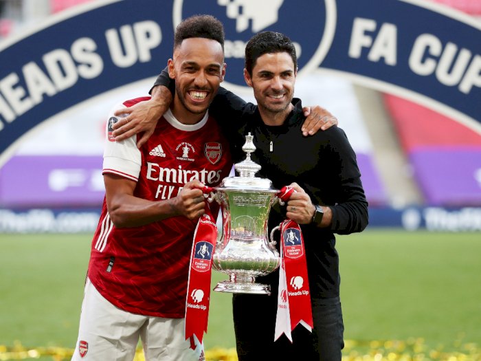 Arsenal Juara Piala FA, Arteta Pede Aubameyang Perpanjang Kontrak