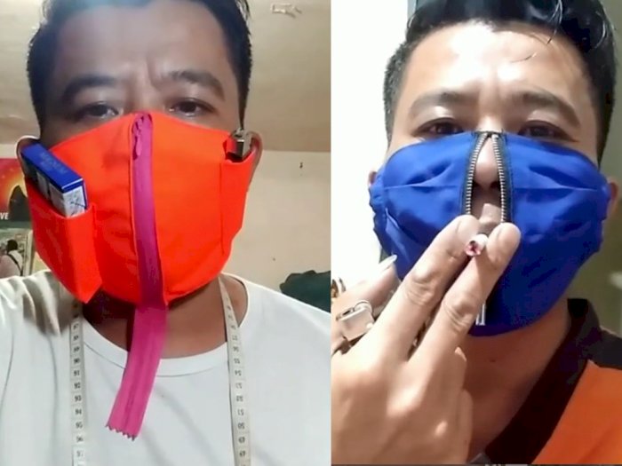 Penjahit Ini Ciptakan Masker untuk Perokok, Ada Kantungnya Pula, Segini Harganya