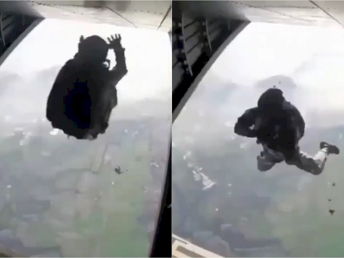  Video TNI AU Terjun dari Pesawat Ini Bikin Deg-degan, Netizen: Turun di Pochinki