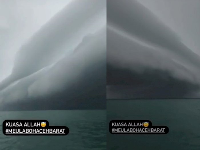 Penampakan Gulungan Raksasa di Laut Meulaboh Aceh, Apakah Tsunami?