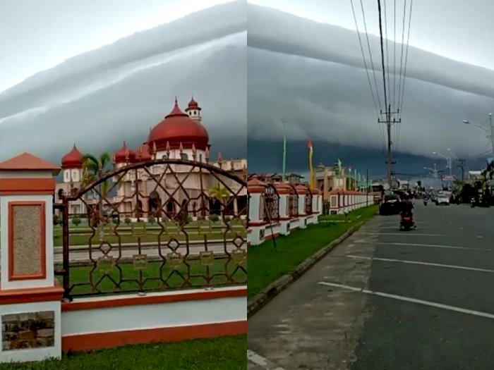 Bahaya Awan Arcus Seperti Tsunami Raksasa yang Muncul di Langit Meulaboh Aceh Pagi Ini