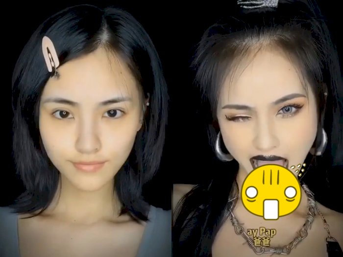 Wanita ini Tunjukkan Kreasi Makeup pada Wajah, Netizen Malah Salfok ke Lidahnya