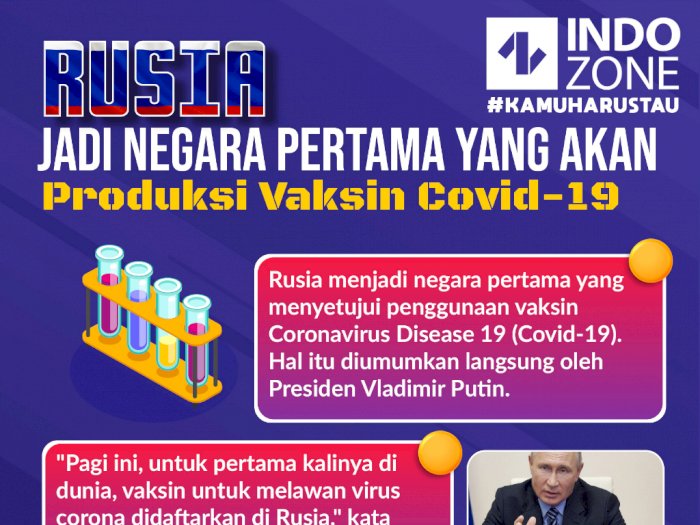 Rusia Jadi Negara Pertama yang Akan Produksi Vaksin Covid-19