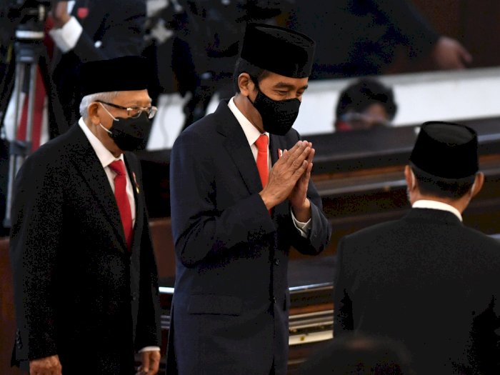 Kompak dengan Ma’ruf Amin, Jokowi Kini Kenakan Jas di Sesi Kedua Sidang Tahunan MPR