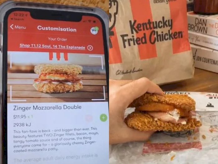 Penggemar Berhasil Temukan Menu 'Rahasia' KFC Burger Zinger Mozzarella Double