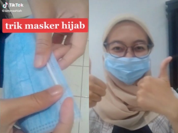 Perempuan Ini Bagikan Cara Menggunakan Masker Bagi Hijabers
