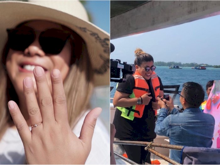 Pamer Cincin di Jari Manis, Penyanyi Regina Ivanova Dilamar Kekasih di Atas Kapal