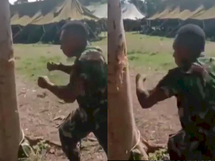 Video Tentara Sedang Latihan Bela Diri Memukul Kayu Sampai Hancur Bikin Netizen Takjub